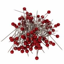 Itens Alfinetes com cabeça de pérola Ø6mm 65mm Vermelho