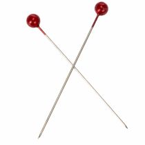 Itens Alfinetes com cabeça de pérola Ø6mm 65mm Vermelho