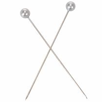 Itens Alfinetes com cabeça de pérola Ø6mm 65mm prata