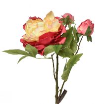 Itens Peônias Flores de Seda Flores Artificiais Rosa Amarelo 68cm