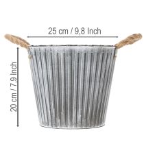 Itens Vaso de plantas, vaso decorativo com alças, vaso de metal para plantio Ø25,5cm