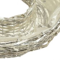 Itens Vaso de salgueiro, branco, com aparência natural, anel decorativo para design criativo de jardins, Ø35/30cm, conjunto de 2, versátil