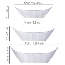 Itens Vaso para plantas em formato de barco, metal, branco/prateado, 54,5/48/42 cm, conjunto de 3