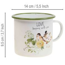 Itens Vaso de esmalte para plantio, com inscrição, Ø11cm