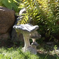 Itens Decoração cogumelo pedra fundida cinza branco lavado 21,5×18×22cm