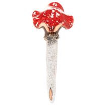 Itens Conjunto de 2 figuras decorativas de cogumelo Amanita muscaria, menina e menino, com rosto, 13 cm.