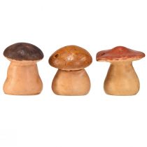 Itens Figuras de cogumelos felizes com rostos - vários tons de marrom, 6,5 cm - decoração divertida para jardim e casa - 3 peças