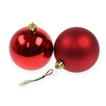 Itens Bolas de árvore de natal de plástico vermelho 8cm 6uds