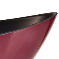 Itens Tigela meia-lua moderna vermelha escura feita de plástico 39 cm - versátil para decoração - 2 peças