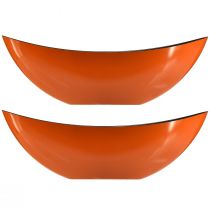 Itens Tigela para barco moderna na cor laranja - 39 cm - versátil para decoração e plantio - 2 peças -