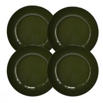 Itens Prato de plástico elegante verde escuro 28 cm 4 unidades