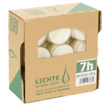 Itens Velas Tealight PURE Nature Lights, Cera de Colza Natural, Tempo de queima: 7 horas, 18 unidades