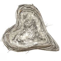 Itens Planta em forma de coração de rattan, decoração em forma de coração, trepadeiras de rattan brancas, 20x24cm