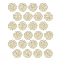 Itens Bolas decorativas de mesa em rattan branqueado, rattan cor creme, Ø5cm, 24 peças