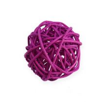 Bola de rattan lilás, lilás, branqueado Ø4,5cm 30p