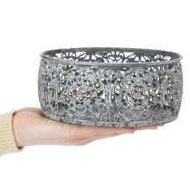Itens Tigela decorativa de metal, padrão cinza e branco, Ø16/19,5/23,5 cm, conjunto de 3