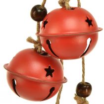 Itens Cabide de sinos de Natal vermelho 28 cm conjunto de 2