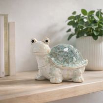 Itens Estatueta de tartaruga em cerâmica, ideal para decorar a sala de estar. Figura decorativa de 22 cm.
