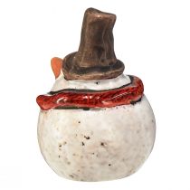 Itens Figura de boneco de neve em cerâmica, branco, 6,9 cm - decoração de Natal de inverno - 6 peças
