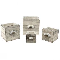 Itens Caixas de gaveta de madeira com alça – solução de armazenamento elegante e funcional – conjunto de 4