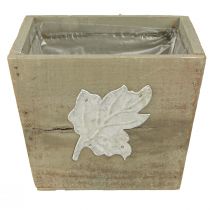 Itens Caixa para plantas de madeira Shabby Chic cinza 11×14,5×14cm