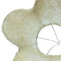 Punho de flor de sisal branqueado Ø15cm 10pcs