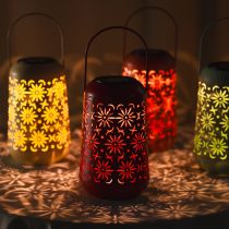 Itens Lanterna solar com desenho floral para noites românticas no jardim, 26 cm