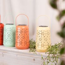 Itens Lanterna solar para jardim com desenho floral e luz ambiente, 26 cm