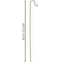 Itens Vara com gancho, decoração de jardim em metal cor ferrugem, 80 cm de altura, 3 peças