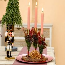 Itens Porta-velas moderno em metal dourado 21,5cm 4 peças
