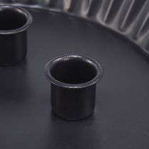 Itens Porta-velas de metal em formato de bolo – Preto, Ø 24 cm – Decoração de mesa elegante para 4 velas – 2 peças
