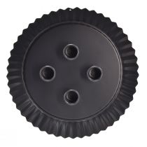 Itens Porta-velas de metal em formato de bolo – Preto, Ø 24 cm – Decoração de mesa elegante para 4 velas – 2 peças