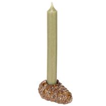 Itens Castiçais para velas cônicas, em formato de pinha, 8 cm, conjunto com 3 peças