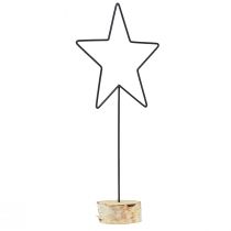 Itens Decorações de estrelas grandes em base de madeira natural - preta, 60 cm - decoração elegante de quarto 30x10x60cm 2 unidades