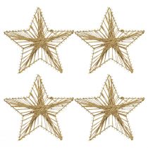 Itens Estrela embrulhada em juta decoração de Natal rústica 20 cm 4 unidades