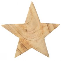 Itens Estrela decorativa rústica em madeira de paulownia - desenho natural, Ø 15 cm, 6 cm de espessura - decoração versátil em madeira - 2 peças