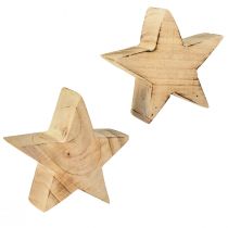 Itens Estrela decorativa rústica em madeira de paulownia - desenho natural, Ø 15 cm, 6 cm de espessura - decoração versátil em madeira - 2 peças