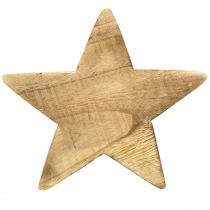 Itens Estrela decorativa rústica em madeira de paulownia - aspecto de madeira natural, 25x8 cm - decoração versátil de ambiente