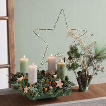 Itens Velas pilares tingidas em 3 cores, verde, 70×120mm, 12 unidades.