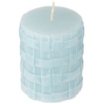 Itens Velas Pilar Rústicas 80/65 azul claro decoração vela vela 2 unidades