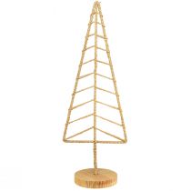 Itens Decoração de árvore de natal com base madeira metal natural 18x12x51cm