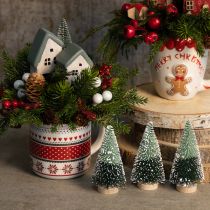 Itens Mini árvore de Natal artificial com neve Ø5cm H10cm 6 peças