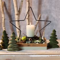 Itens Decoração de mesa para árvore de Natal flocado abeto verde 16,5 cm 4 peças