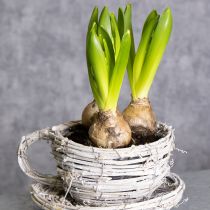 Itens Xícara de chá feita de material natural com charme rústico para decoração exclusiva de interiores, 13 cm.