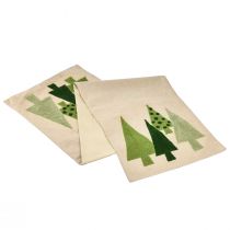 Itens Caminho de mesa pinheiros de Natal verdes 140x41,5cm
