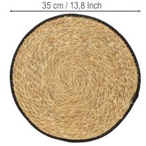 Itens Jogo americano de mesa, em junco, redondo, Ø35cm, 4 peças