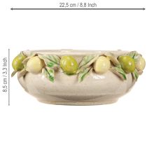 Itens Tigela de cerâmica com limões – Tigela decorativa mediterrânica para mesa e cozinha Ø21,5cm A8,5cm