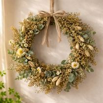 Itens Flores secas de giesta verde-oliva 160g 48cm