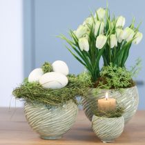 Itens Vaso decorativo cerâmico verde Ø15cm H11cm 2 unidades
