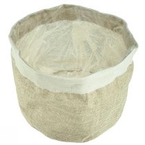 Itens Cesta de tecido de juta para plantador Utensilo Natural Ø21cm Alt.19cm 3 unidades